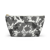 Floral Plaid Accessory Pouch w T-bottom in Black